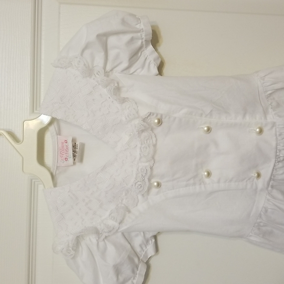 EUC VINTAGE Designer White Dress with Lace - Picture 6 of 16